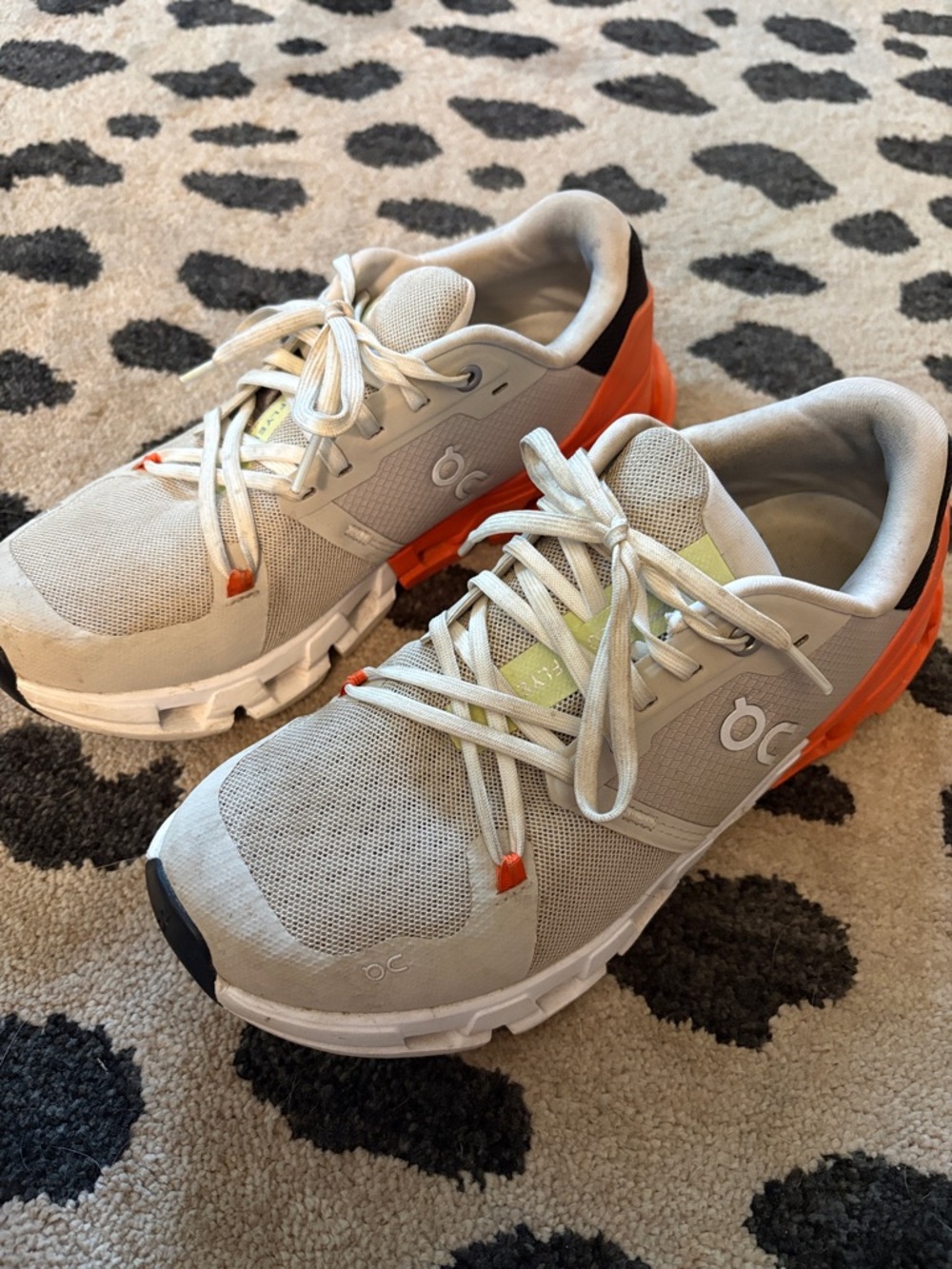 On Running womens Cream and Orange Athletic Sneakers